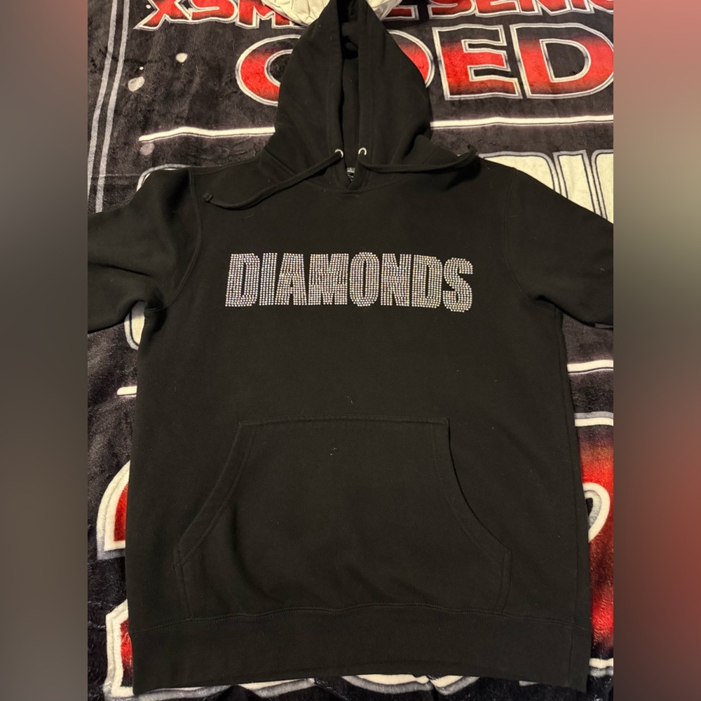Medium Black Twist and Shout Diamonds Hoodie